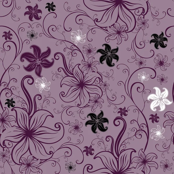 Modèle torsadé floral sans couture vectoriel — Image vectorielle