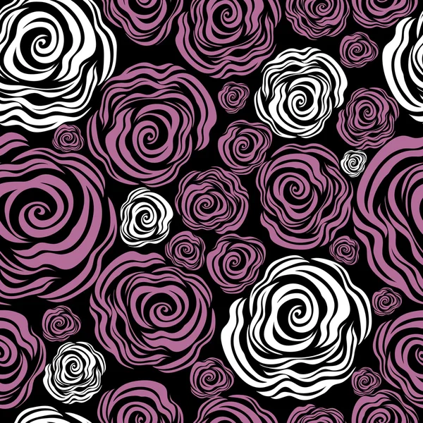 Vzor bezešvé růžové růže — Stockový vektor