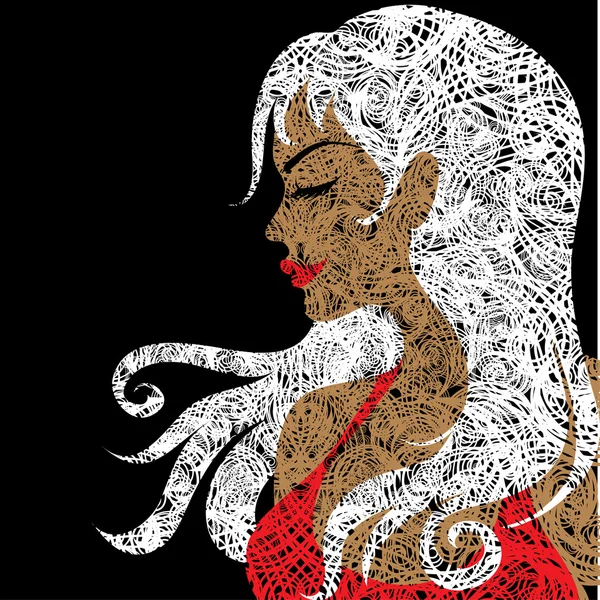 Grunge portrait de blond — Image vectorielle