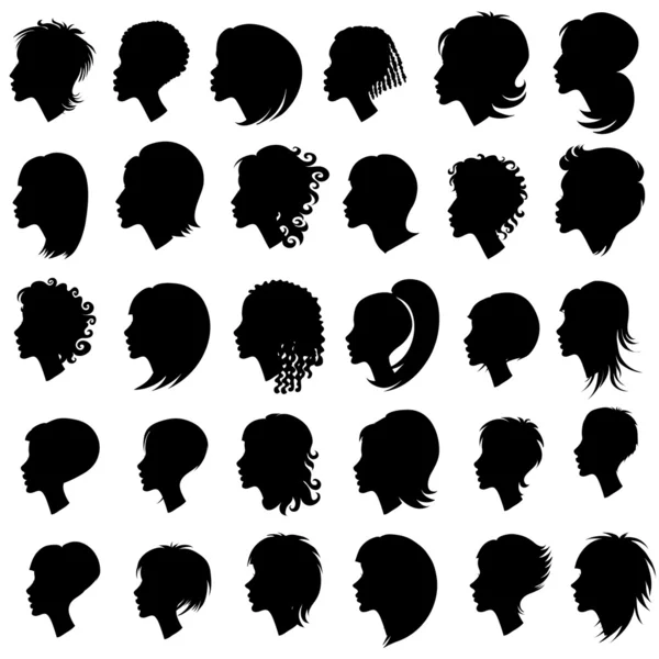 Big set of hair styling for woman — Stock Vector
