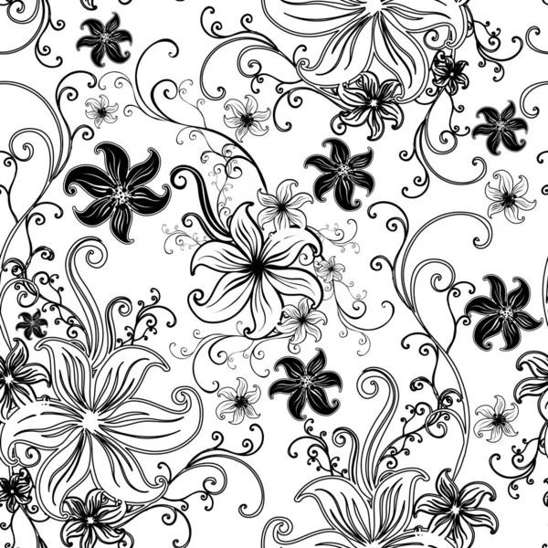 Vector patrón girado floral inconsútil Ilustraciones De Stock Sin Royalties Gratis