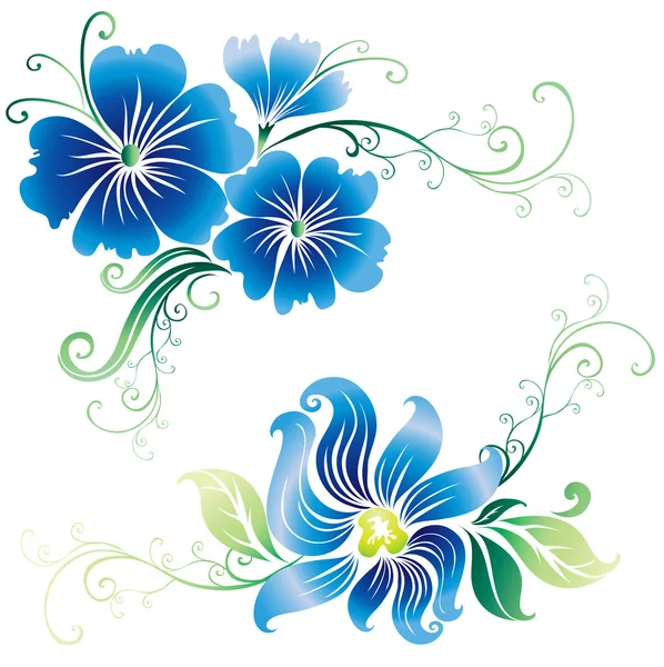 Prachtige vintage vector sierlijke bloemen — Stockvector