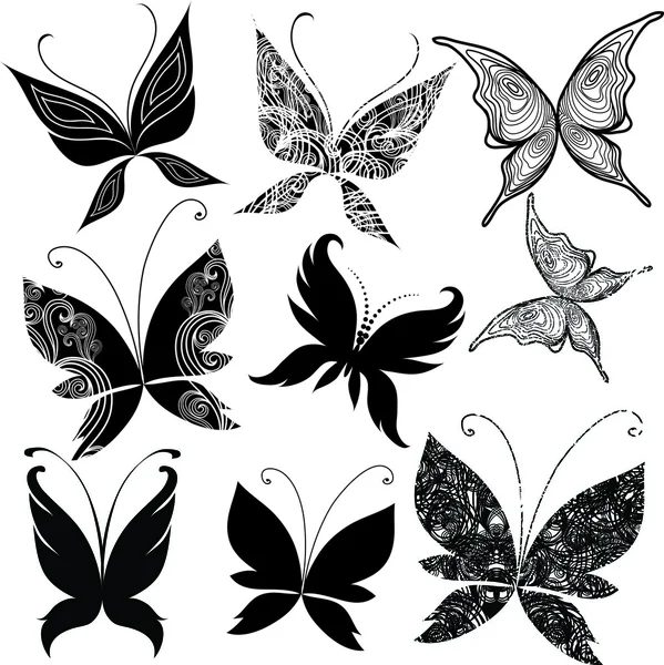 Set of vector butterfly design elements — Stock Vector