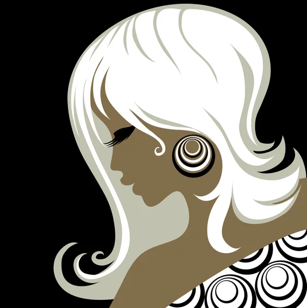 Gros plan vintage femme blonde — Image vectorielle