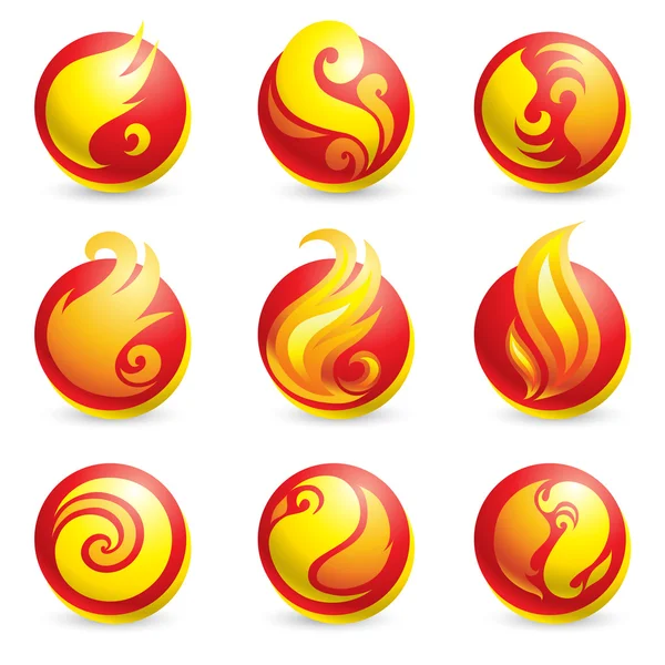 Oheň ikony — Stockový vektor