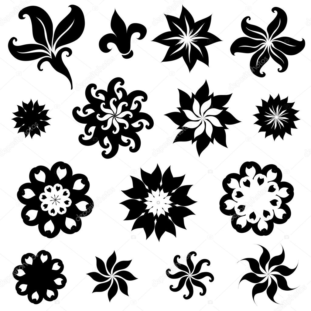 Set of floral design elements — Stock Vector © kynata #1600613