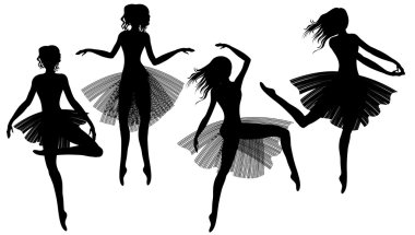 Modern ballet dancers clipart