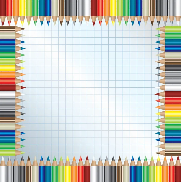 Color pencils frame — Stock Vector