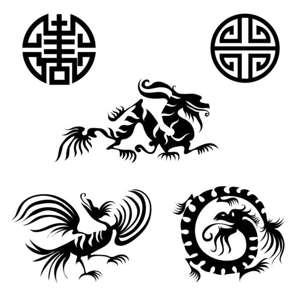 Elementos de diseño chino — Archivo Imágenes Vectoriales