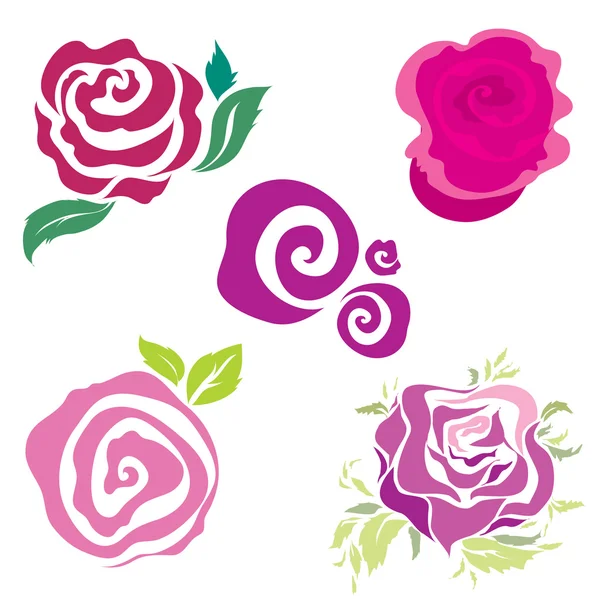 Элементы дизайна роз — стоковый вектор
