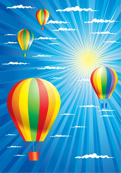 Air-balloons on the sky — Stock Vector