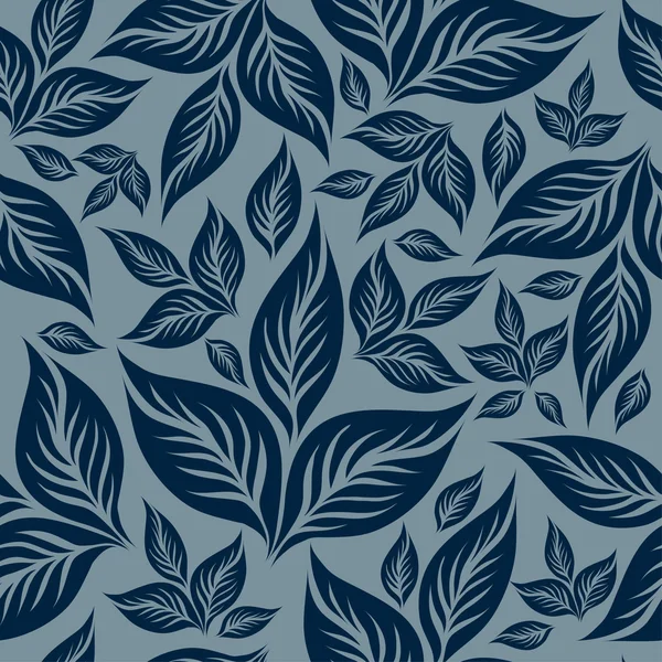 Άνευ ραφής λουλουδάτο μοτίβο με φύλλα — Διανυσματικό Αρχείο