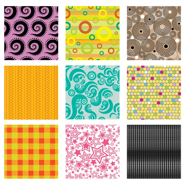 Conjunto de patrones abstractos brillantes — Archivo Imágenes Vectoriales