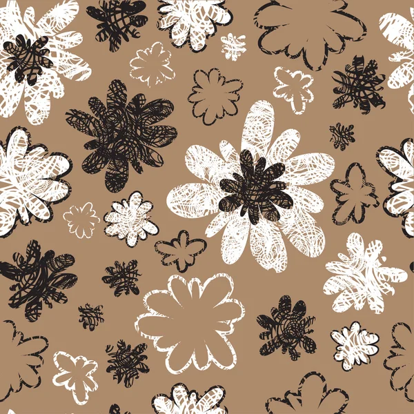 Seamless vintage grunge floral pattern — Stock Vector