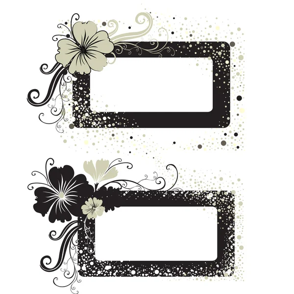 Two Vector Floral vintage frame — Stock Vector