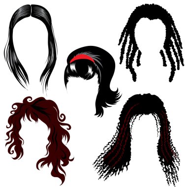 Hair styling for woman clipart