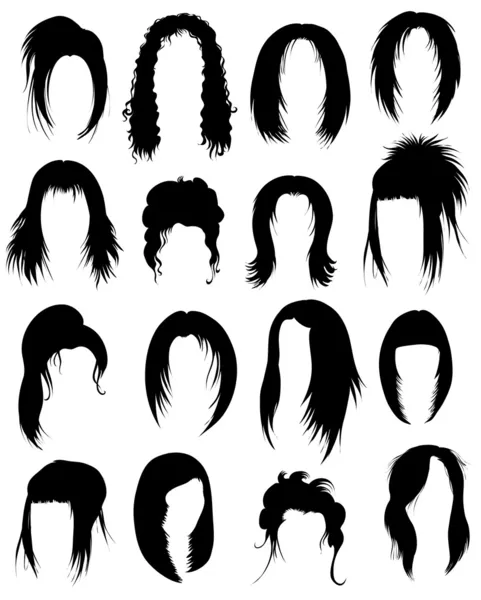 Conjunto de estilo de cabelo — Vetor de Stock