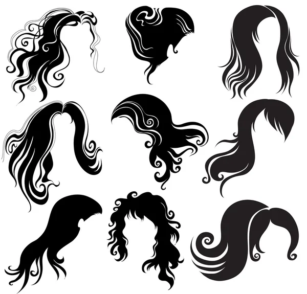 Conjunto de estilo de cabelo —  Vetores de Stock