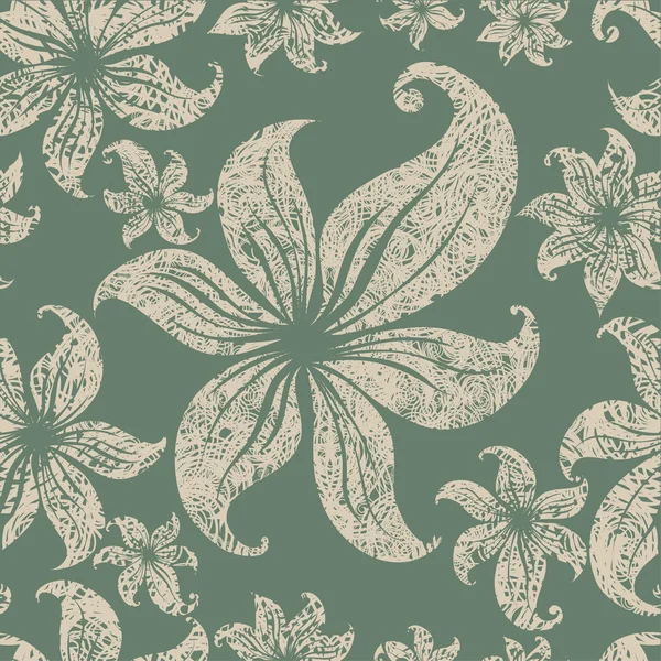 Patrón floral grunge sin costuras — Archivo Imágenes Vectoriales