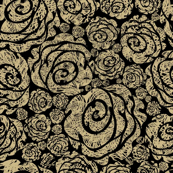 Bezešvé grunge růže vzorek — Stockový vektor