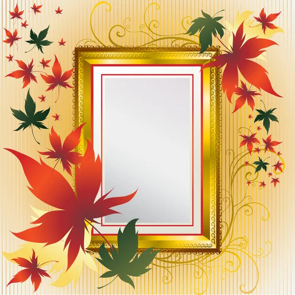 Vector frame met kleurrijke bladeren — Stockvector