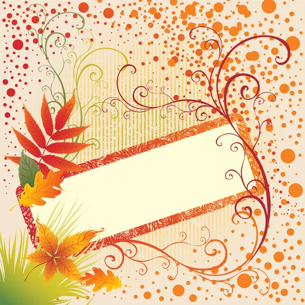 Cadre vectoriel avec feuilles colorées — Image vectorielle