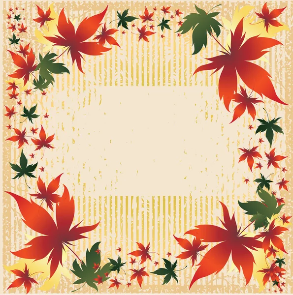 Vektor ram med färgglada löv — Stock vektor