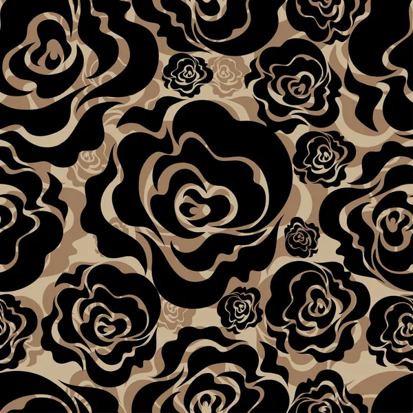 Nahtloses beige Grunge Rose Muster — Stockvektor