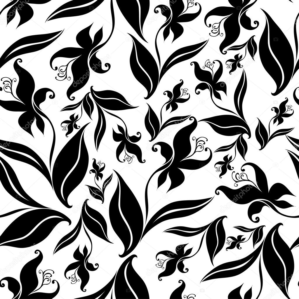 Seamless vintage pattern with orchid