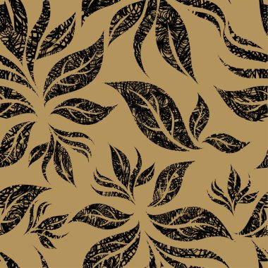 Seamless beige floral pattern clipart