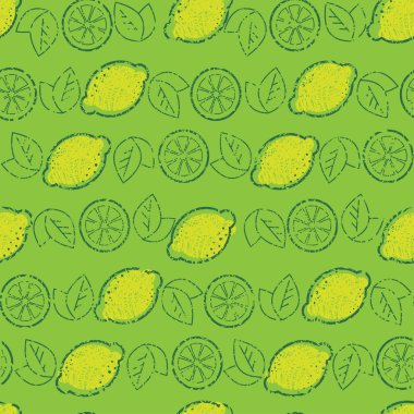 Seamless pattern from lemons clipart