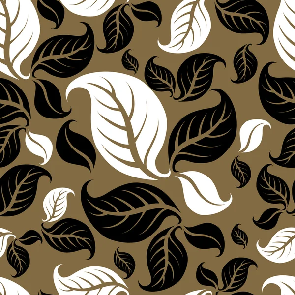 Απρόσκοπτη μοτίβο με φύλλα — Διανυσματικό Αρχείο