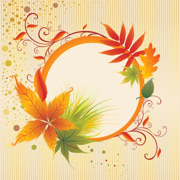 Cadre vectoriel avec feuilles d'automne . — Image vectorielle