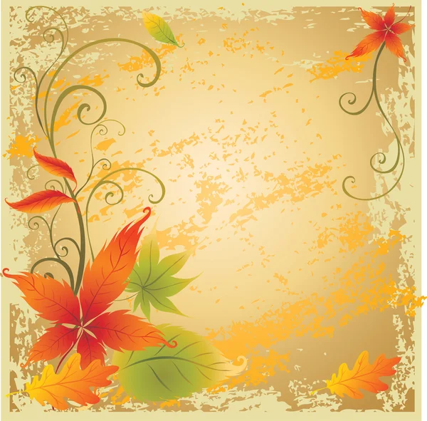 Hintergrund mit bunten Herbstblättern — Stockvektor