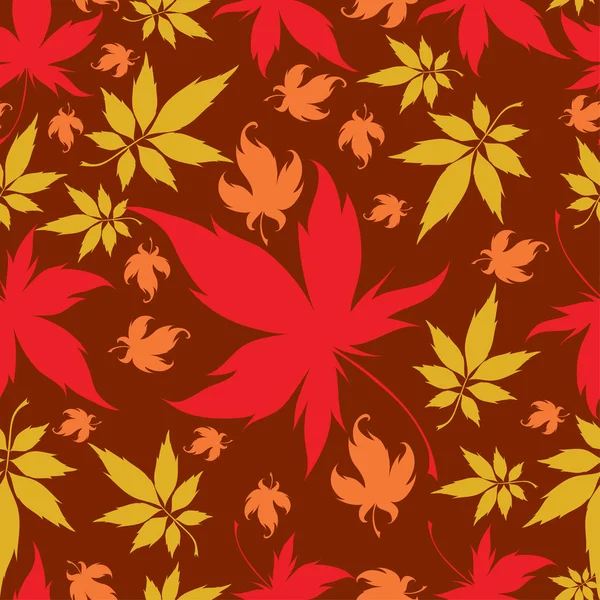Fond sans couture avec des feuilles — Image vectorielle