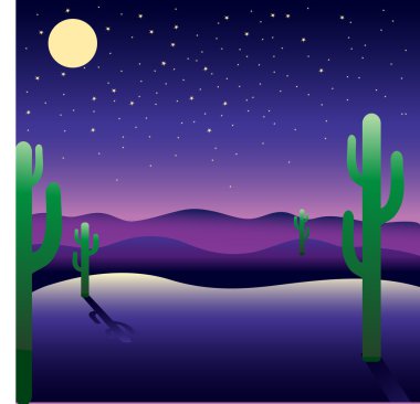 Night American landscape clipart