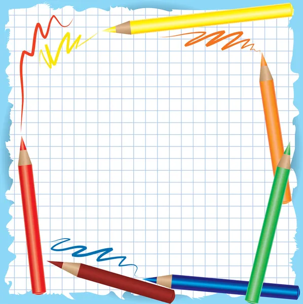 Color pencils background — Stock Vector