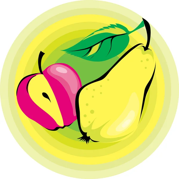 Apple and a pear — Stok Vektör
