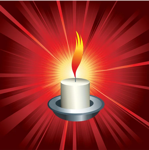 Flaming candle — Stock Vector