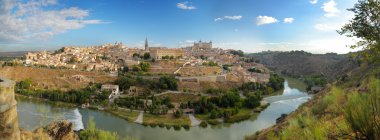 Panoramic view of Toledo in Spain clipart