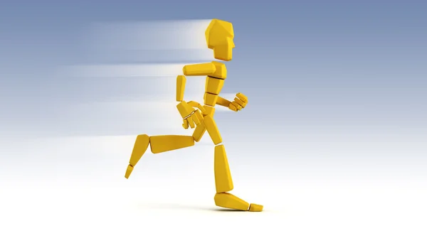 Символічна бігова людина 3d візуалізація — стокове фото