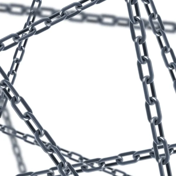 Изолированные звенья цепи 3D рендеринг — стоковое фото