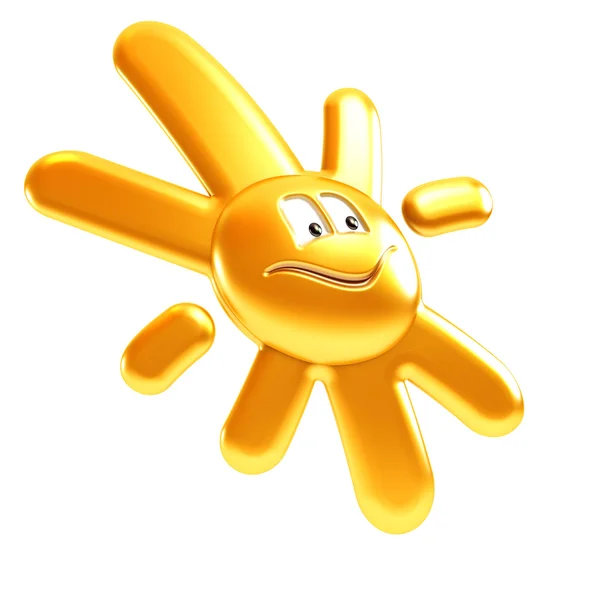 Ізольована символічна сонячна посмішка — стокове фото