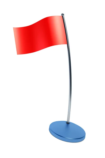 Απομονωμένες κόκκινη σημαία στο flagstaff — Φωτογραφία Αρχείου