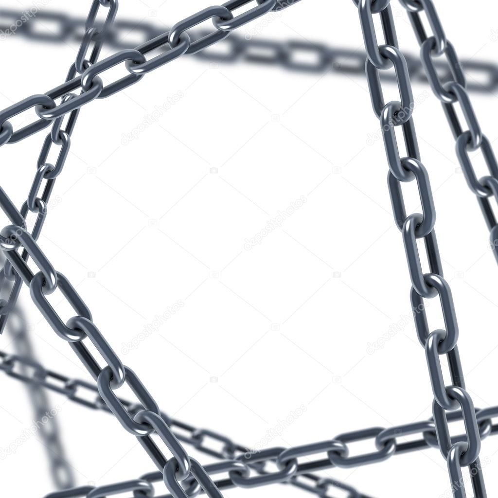 Isolated chain links 3d rendering