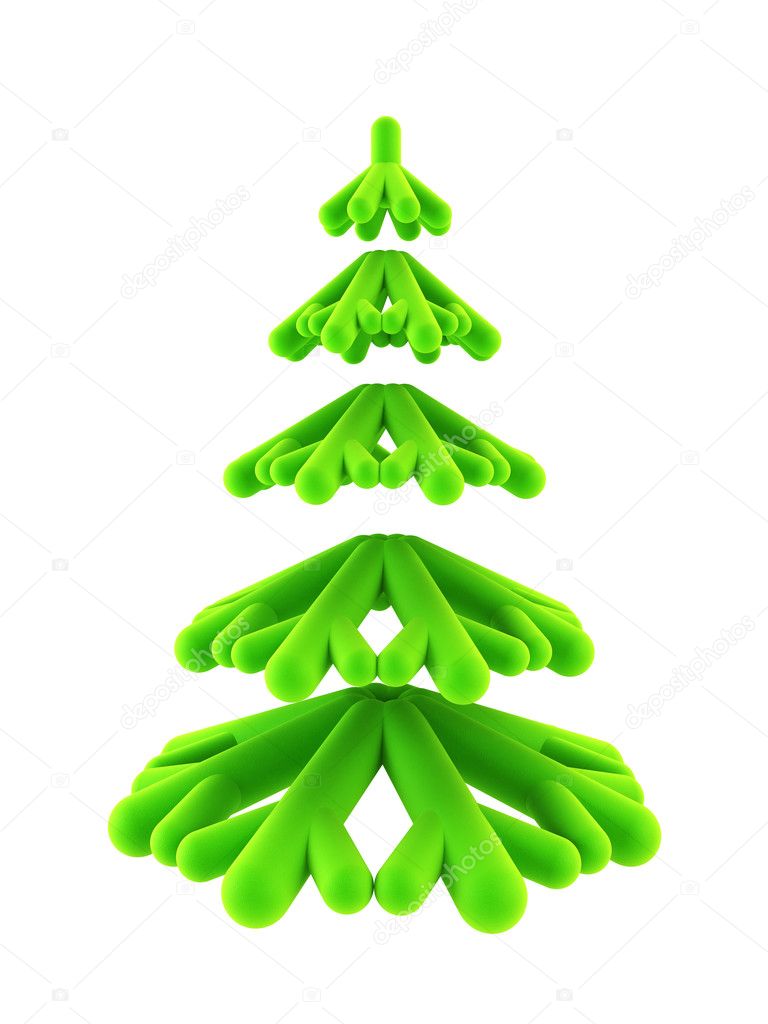 Symbolic Christmas tree 3d rendering