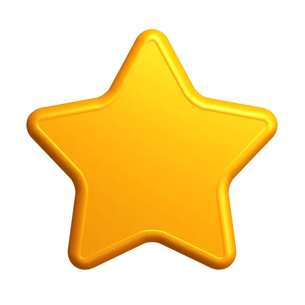 Изолированная жёлтая звезда — стоковое фото