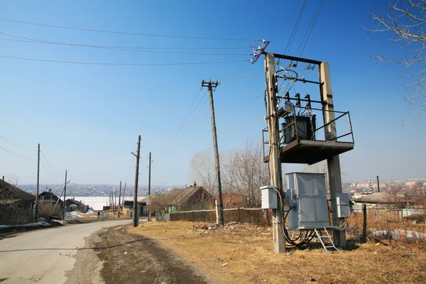 stock image Rural transformer station