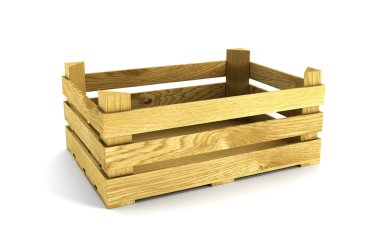 Empty wooden crate clipart