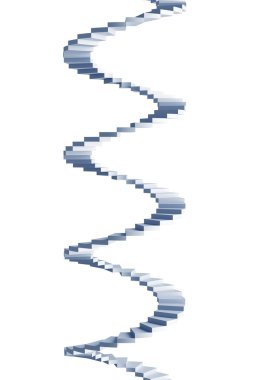 Isolated 3d spiral staircase clipart